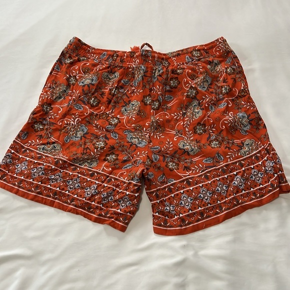 J. Jill Zinnia Orange Floral Paisley Printed Shorts - Picture 2 of 4
